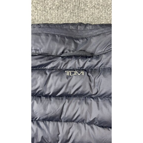 Tumi Black Puffer Jacket Full Zip Lightweight Quilted Design With Zippered Pocke - Picture 6 of 11
